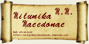 Milunika Macedonac vizit kartica